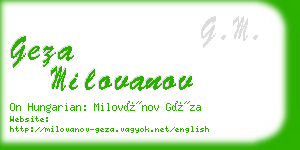 geza milovanov business card